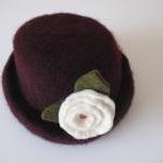 Chocolate Brown Knitted Felt Hat